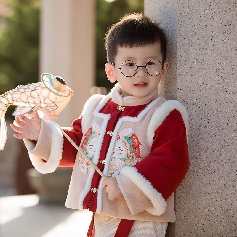 童装潮款Y男童拜年服儿童古装汉服冬新款年衣服少爷服周
