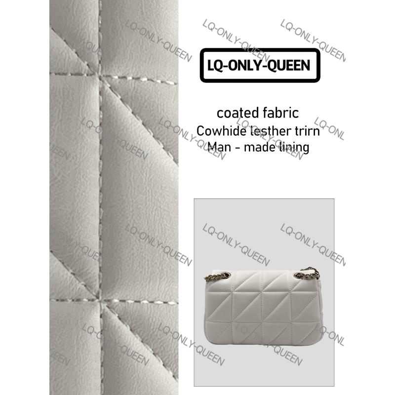 LQ-ONLY-QUEEN手工真皮女包三角格白色-1