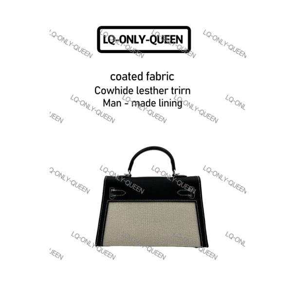 LQ-ONLY-QUEEN手工真皮女包拼皮小手提黑色