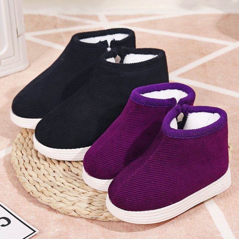 2024新款儿童雪地靴冬加厚加绒保暖防滑耐磨小童中童大童手工棉鞋