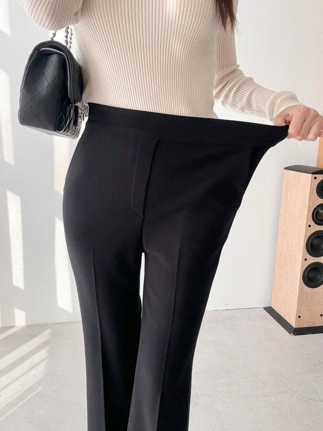 韩国正品高弹力显腿长修身长微加绒喇裤