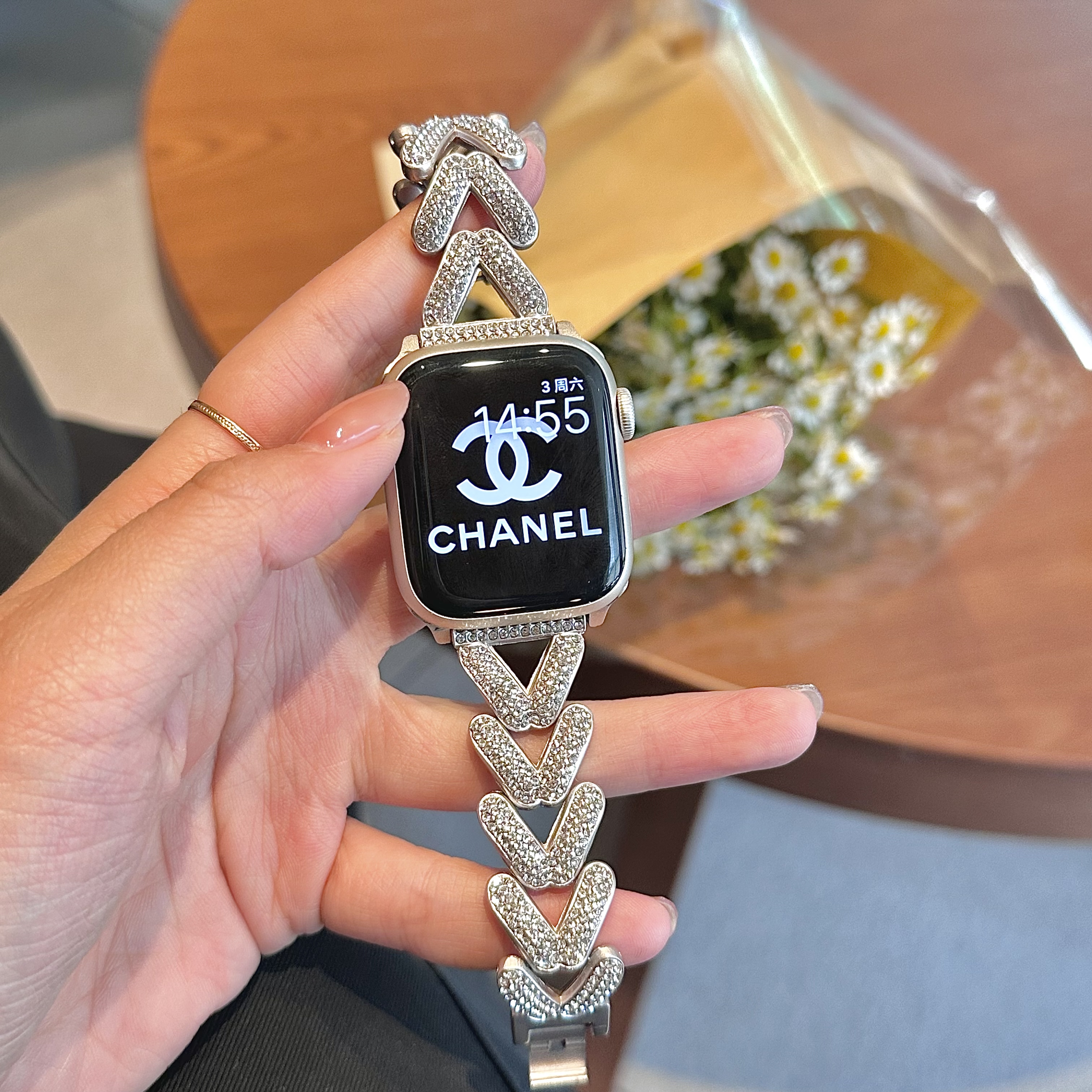 【深海人鱼】适配于苹果watch1-11seUItra2精钻人鱼高级感金属表链