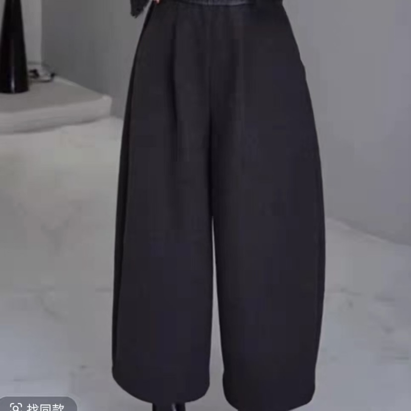 秋冬加绒显瘦休闲裤女高腰宽松洋气百搭阔腿裤