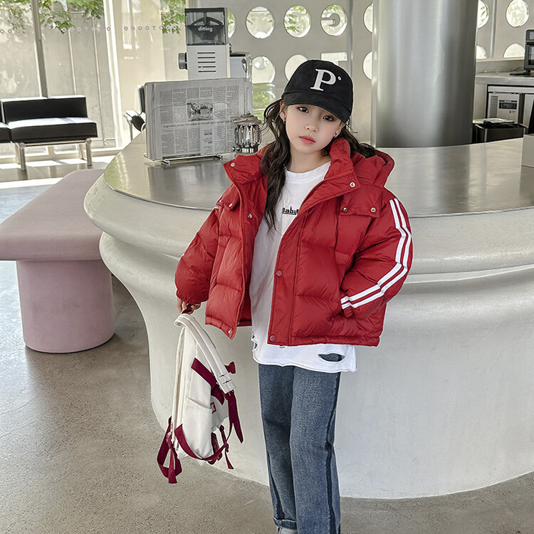 女童冬季羽绒服2023新款韩版时髦连帽面包服儿童潮流保暖加厚外套