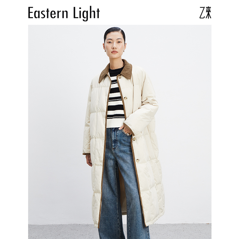 Eastern Light/乙来【甄选90%白鸭绒】保暖百搭女士冬季长款羽绒服