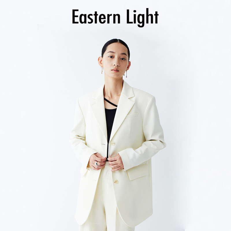 Eastern Light乙来2024春秋明星小宋佳同款白色女士气质西装外套