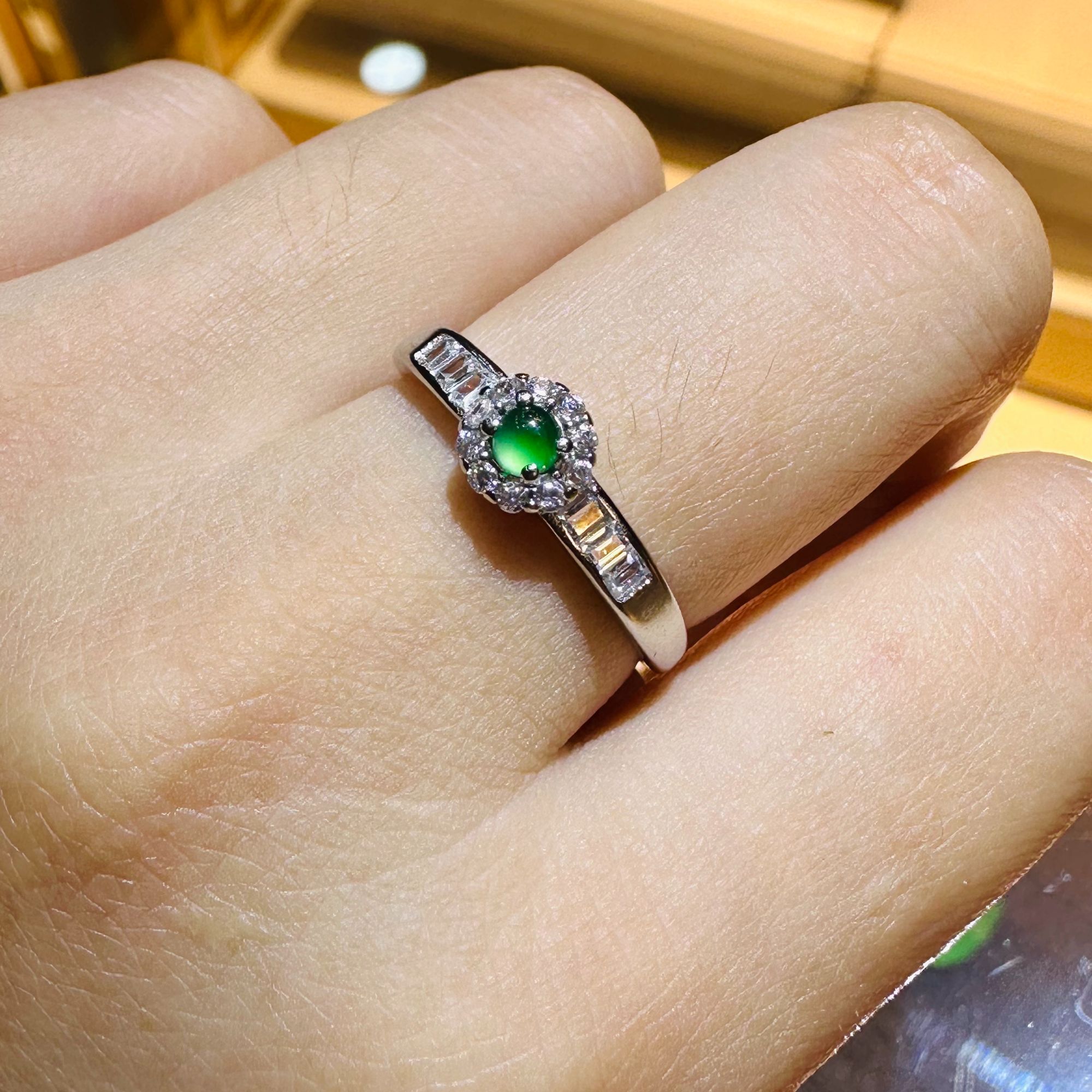 【凯文珠宝】天然翡翠A货 蛋面戒指（多样性发一件）