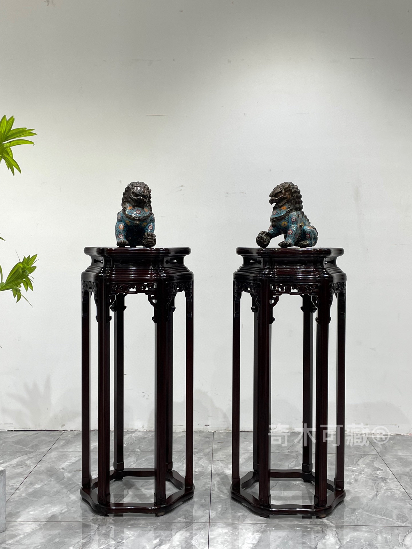 河北大城一手赞比亚血檀家具京作之乡故宫款圆香几花架