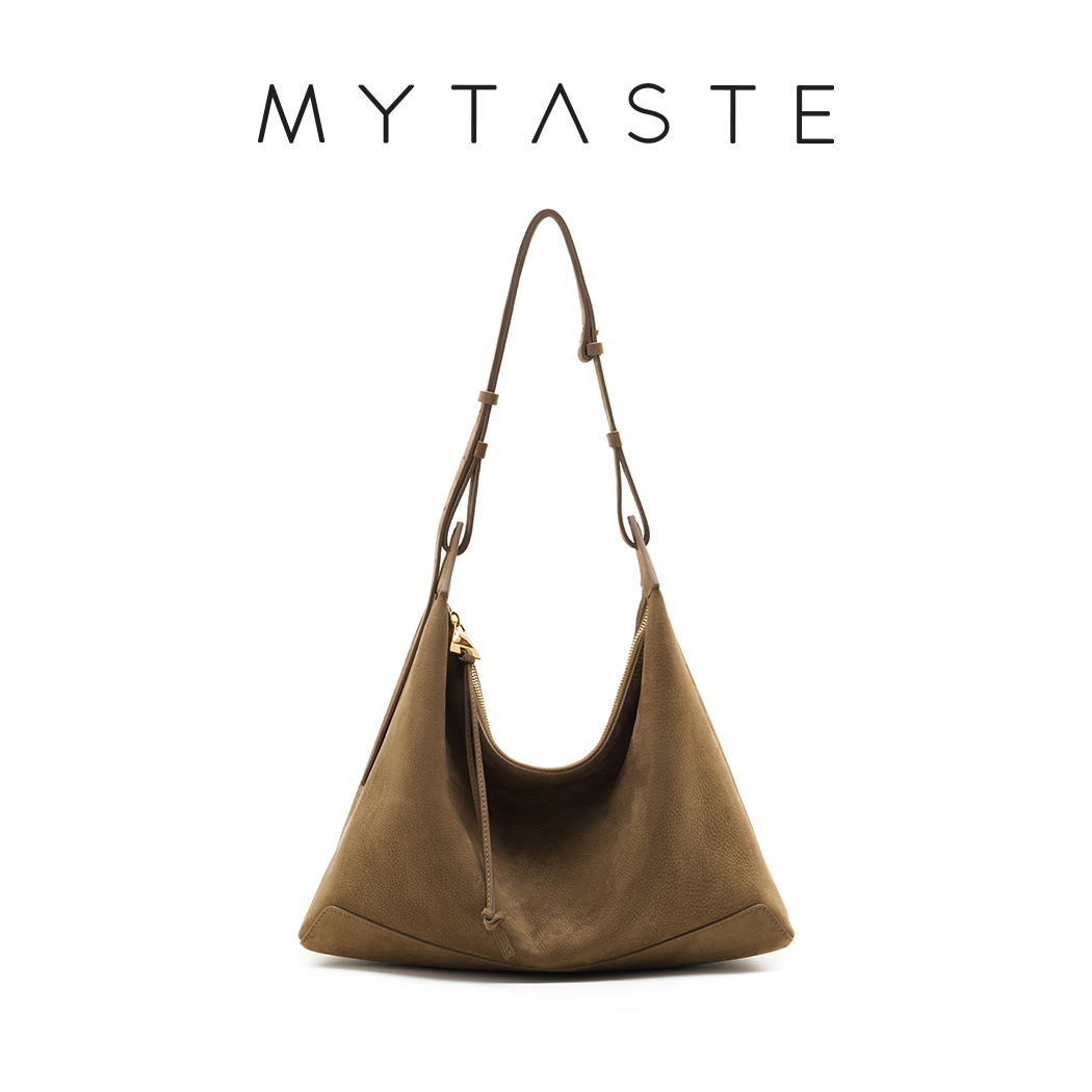 MYTASTE风筝流浪包大号设计师款磨砂牛皮托特腋下hobo包单肩斜挎