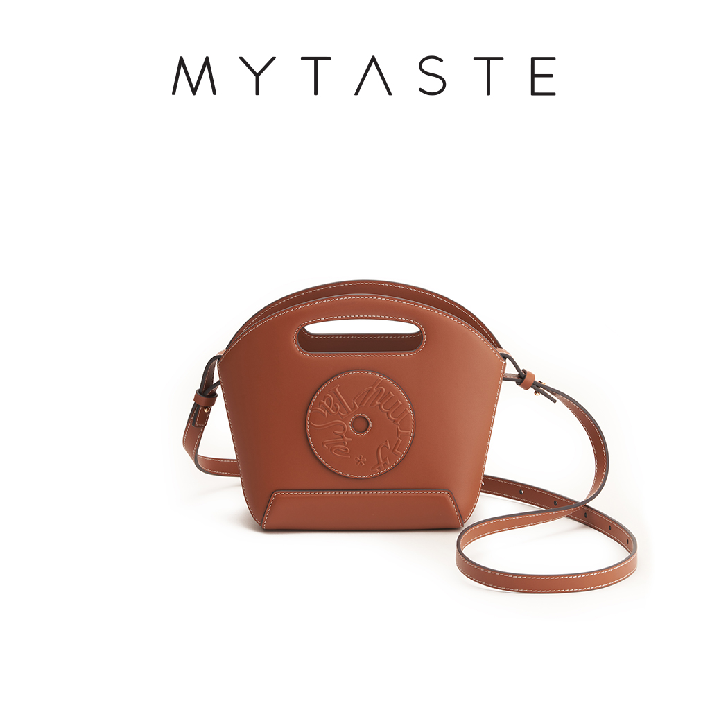 MYTASTECookie曲奇桶抽绳菜篮包真皮斜挎手提小桶包小众设计女包