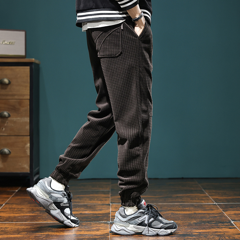 灯芯绒裤子男宽松大码秋冬季2024新款重磅卫裤束脚休闲长裤男潮牌
