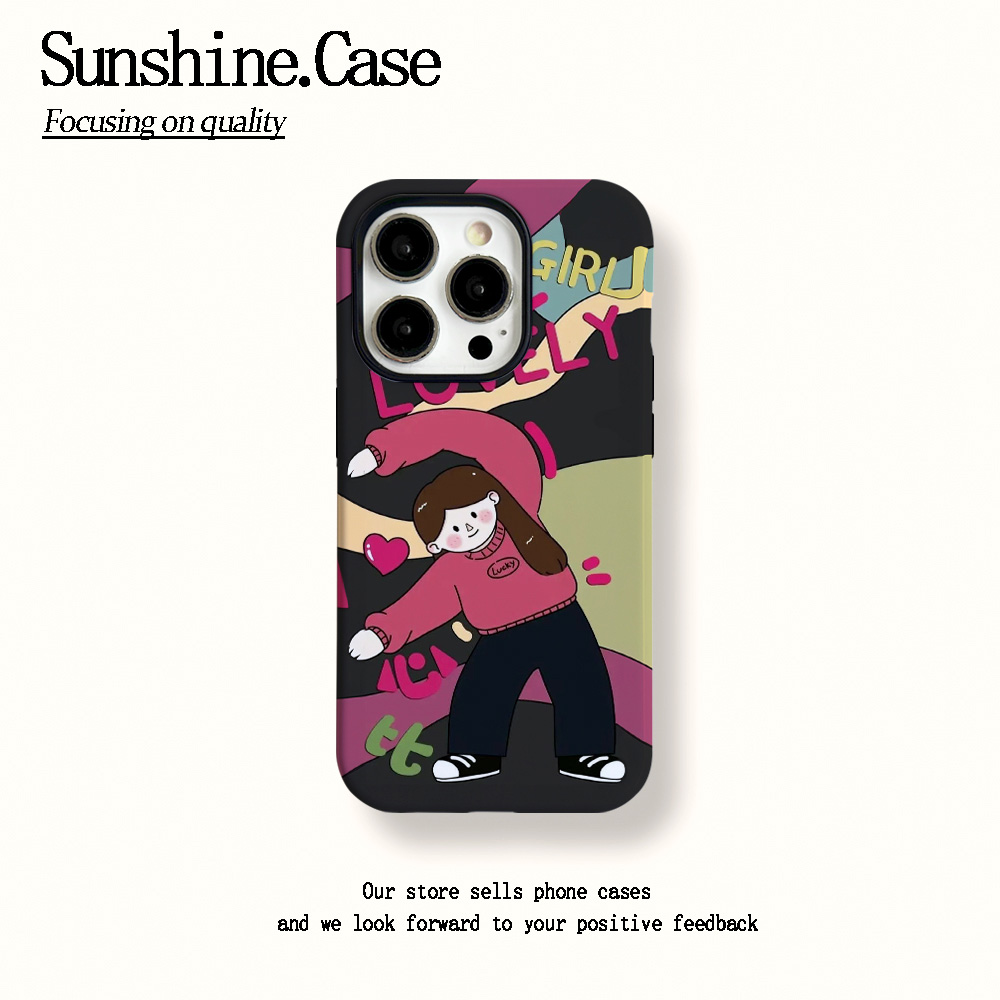 菲林二合一适用苹果华为vivo小米oppo手机壳爱心女孩16PRO