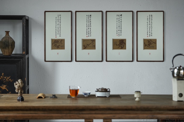 【知守.茶器】四季流芳四条屏，紫砂陶板画，范小君作品，单个价