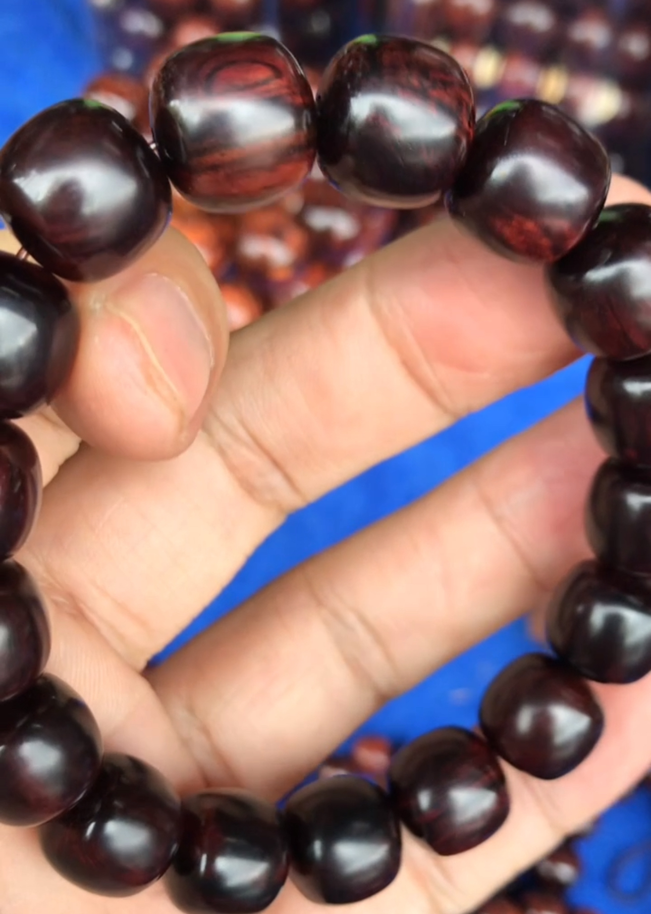 海南黄花梨1213百年帝王紫霸王岭老型手串