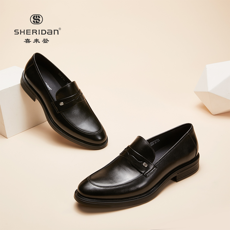 Sheridan喜来登0747春夏新款商务正装真皮男鞋一脚登套脚休闲皮鞋