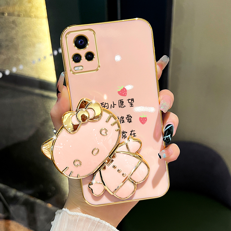 适用vivos7/s7t手机壳我的小愿望补妆镜支架防摔保护套创意女款