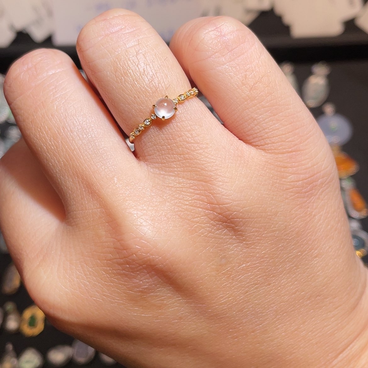 【闪购商品】翡翠戒指18K金镶嵌