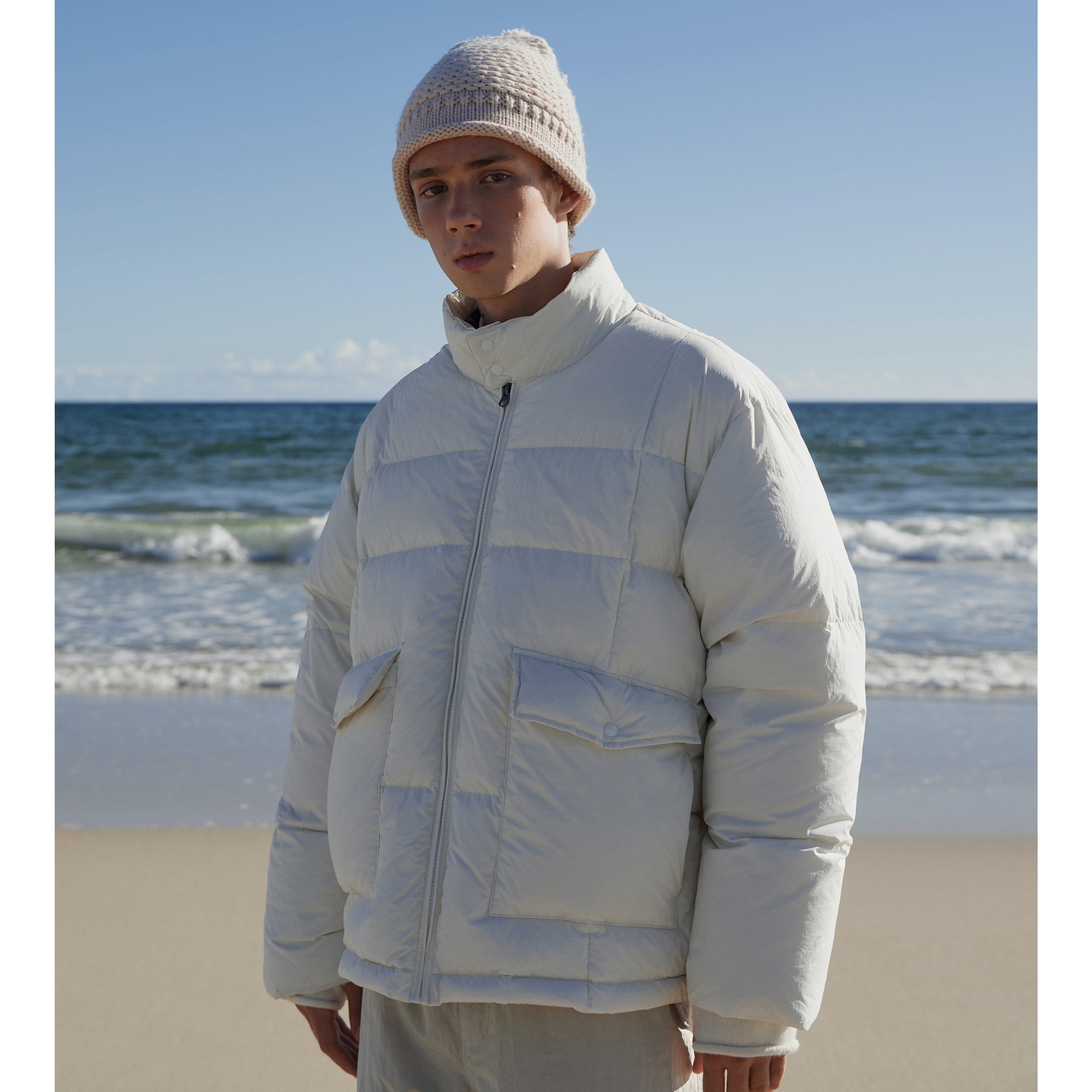 EviStub23FW 防泼抗风保暖珩缝复古面包羽绒服外套男款冬季