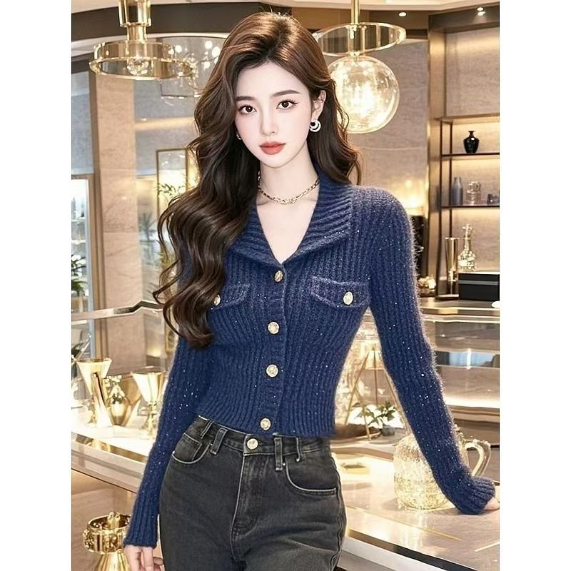 小香风高级感内搭显瘦毛衣女收腰2024秋冬新款小众炸街高级感女装