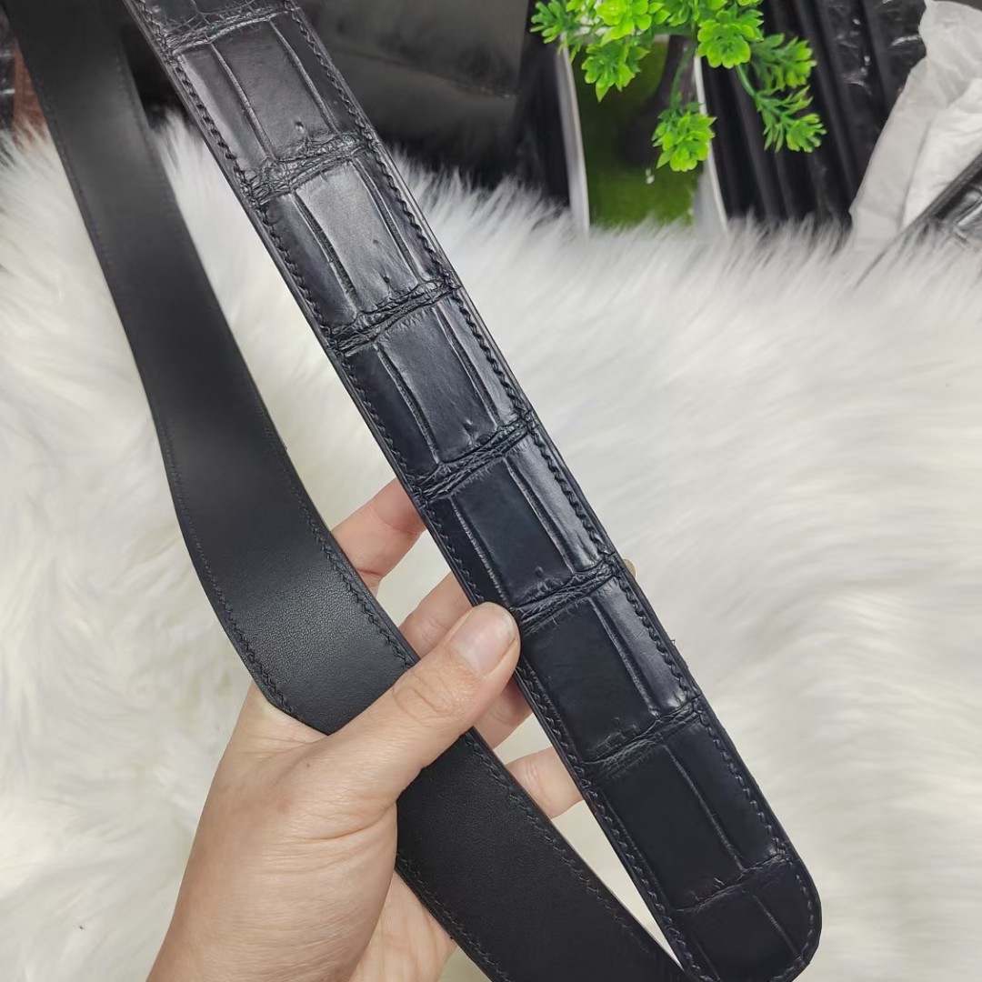 高端 a 级皮 私人定制专属链接无拼接皮带鳄鱼正品潮流男真皮腰带