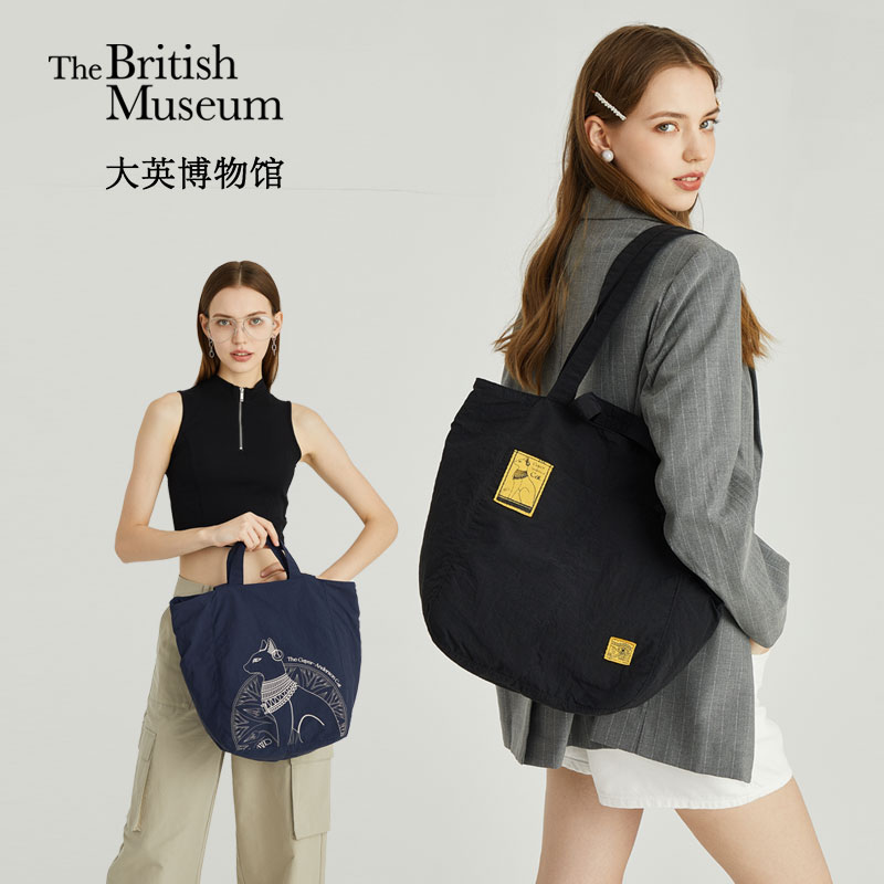 大英博物馆文创帆布包包女款大容量通勤单肩包轻便生日礼物女生