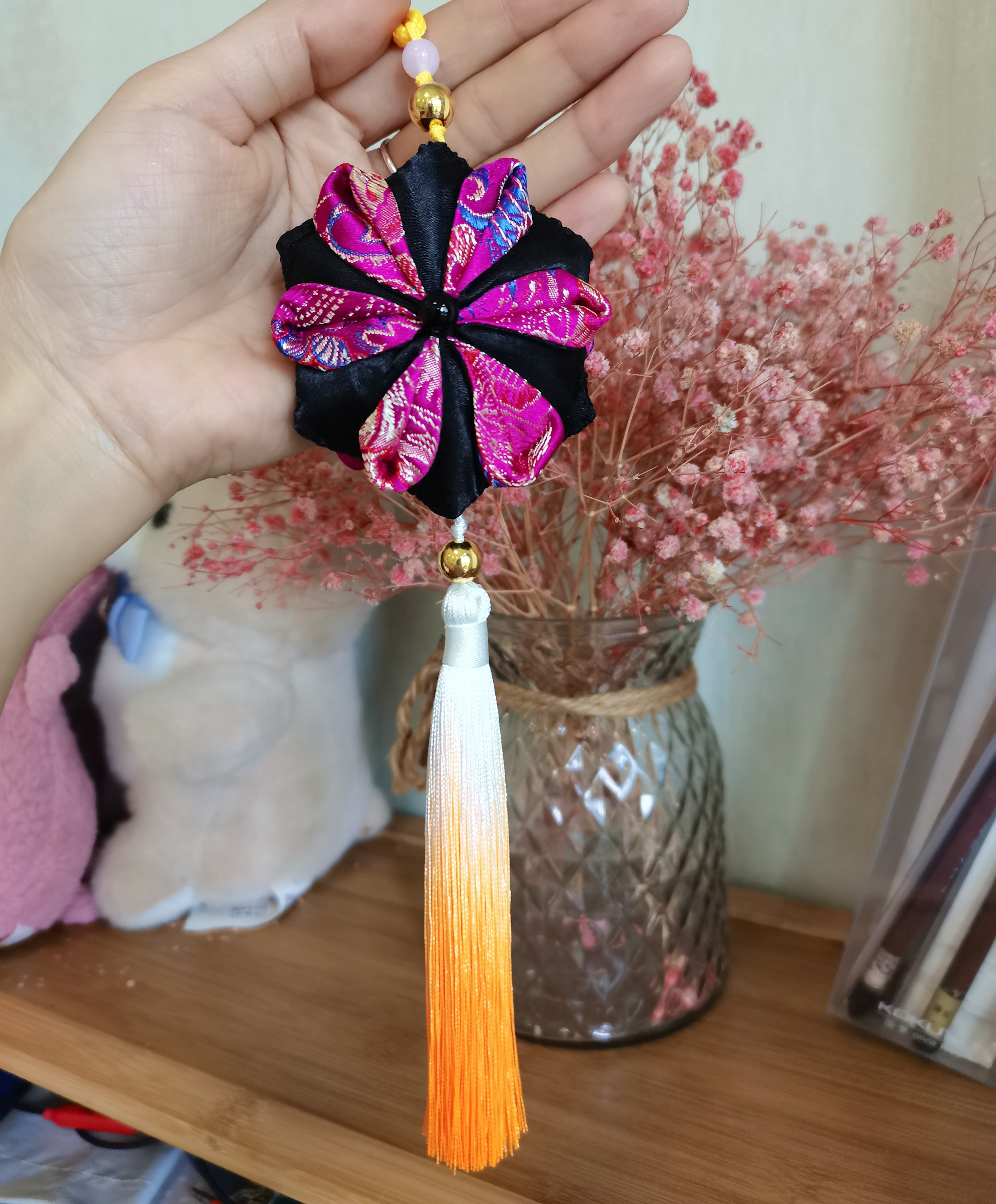 纯手工布艺六六大顺寓意好物配饰挂饰装饰