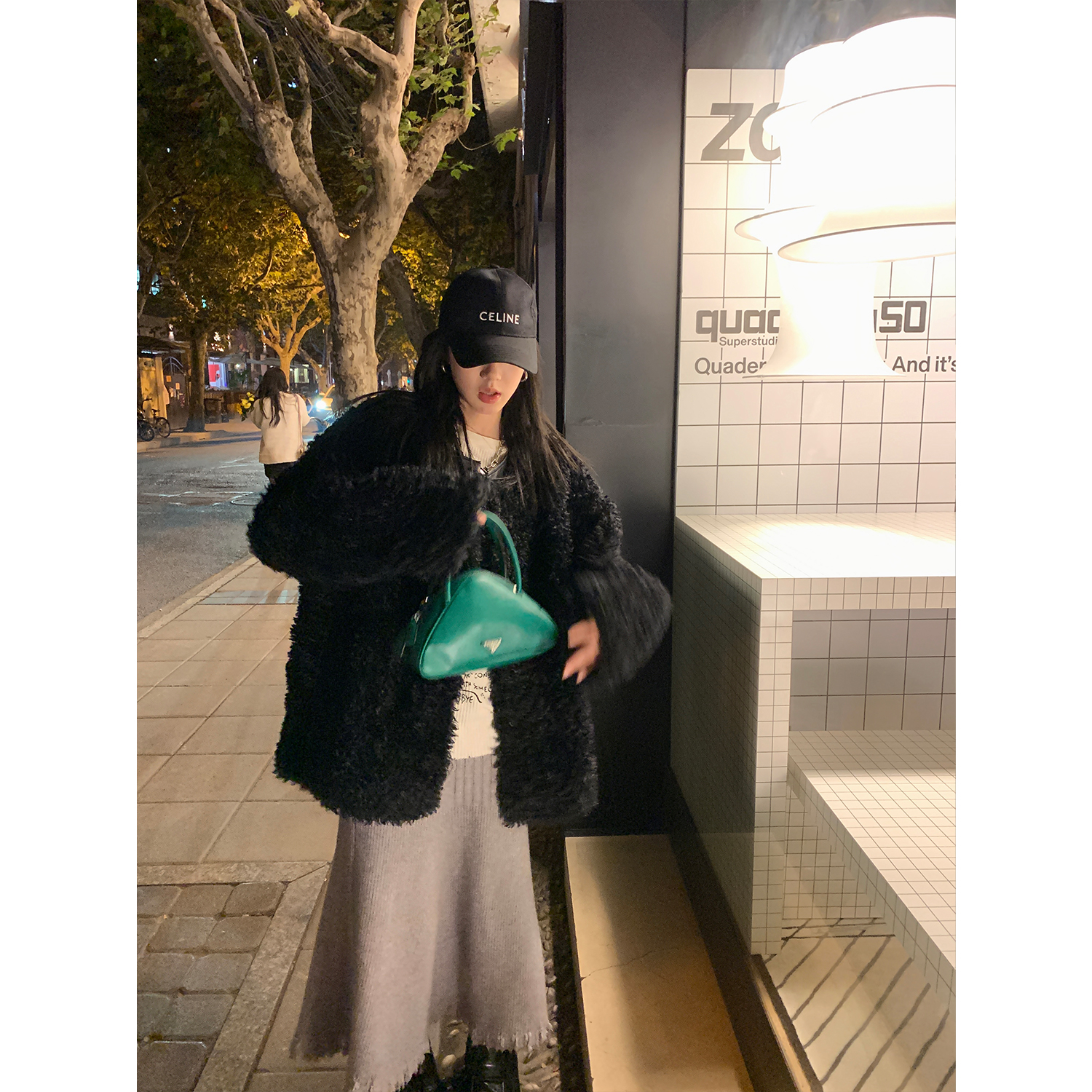 区区欧阳 卷卷毛环保女冬加厚短款毛毛外套ins网红小众秋冬设计感