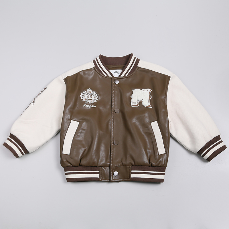 品牌男童皮衣棉服冬季新款儿童防风保暖皮夹克加厚XBW47571
