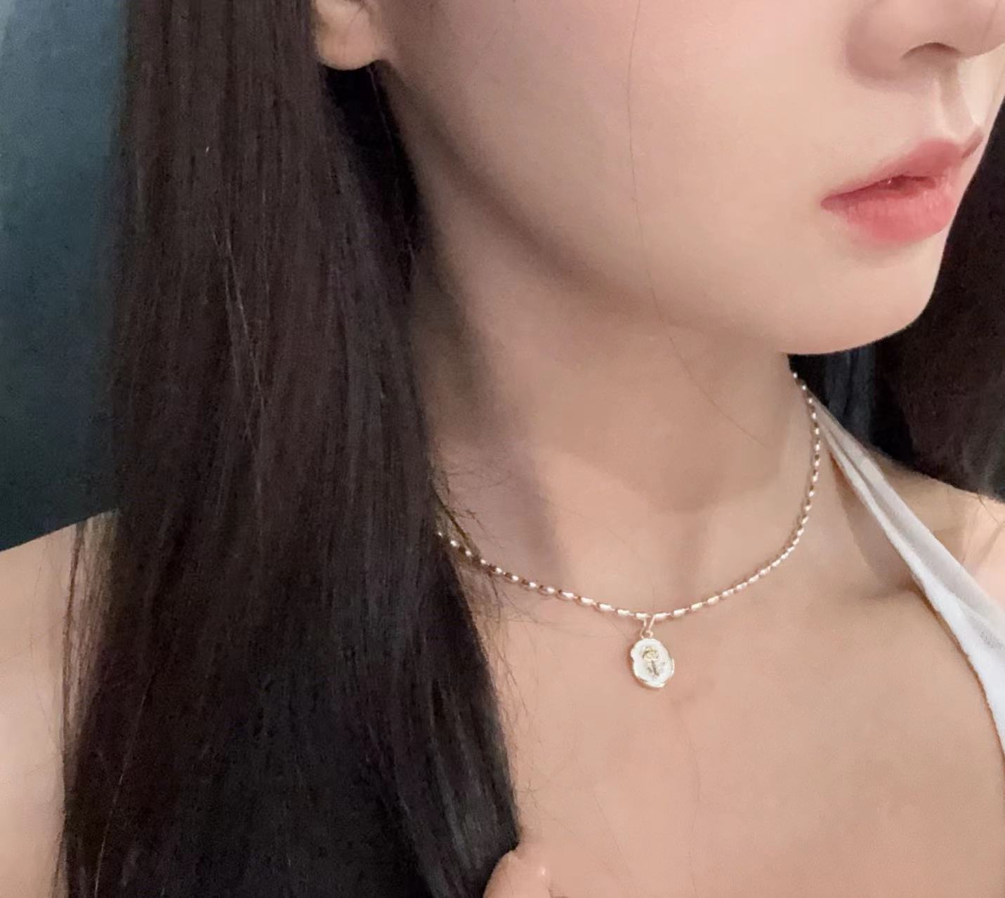 铜合金项链 3089经典百搭郁金香项链