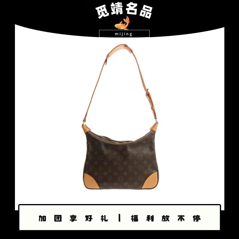 95新 LouisVuitton/路易威登 经典 老花 中古款 中号 牛角 单肩包