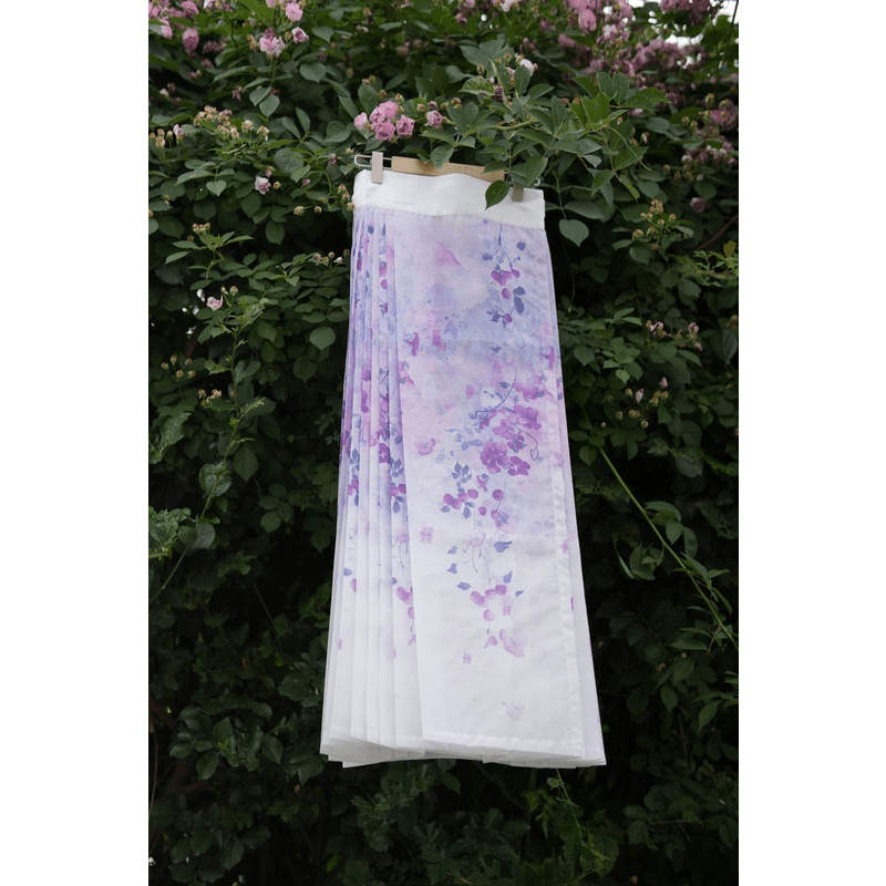 新款冰织纱【山茶梅梅】六对折重工渐变夏季薄款纱料透气曹县马面裙