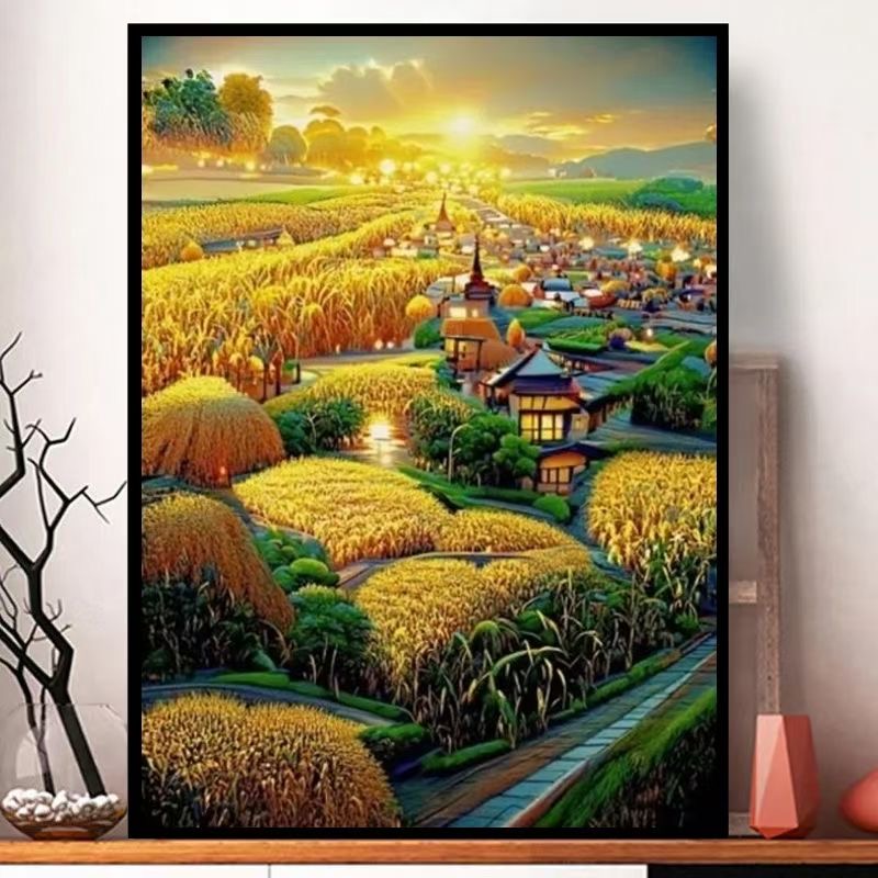 金色麦田大格满绣60×85厘米44色