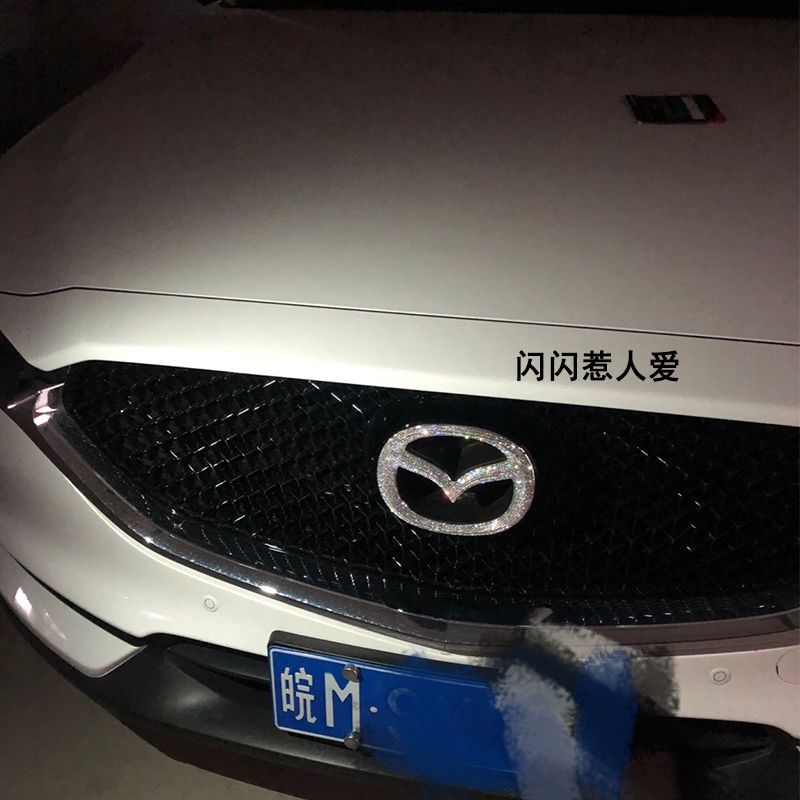 适用马自达昂克赛拉阿特兹车标贴钻CX4CX5睿翼马3马6车标水晶钻贴