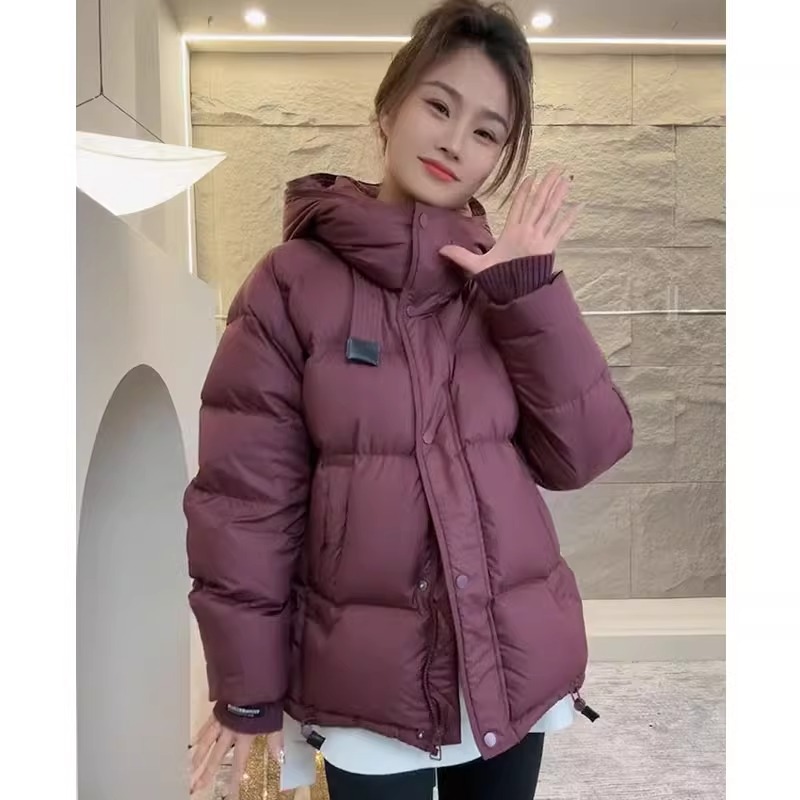 大码胖mm宽松百搭加厚棉衣面包服女300斤秋冬欧洲站蓬松棉服外套