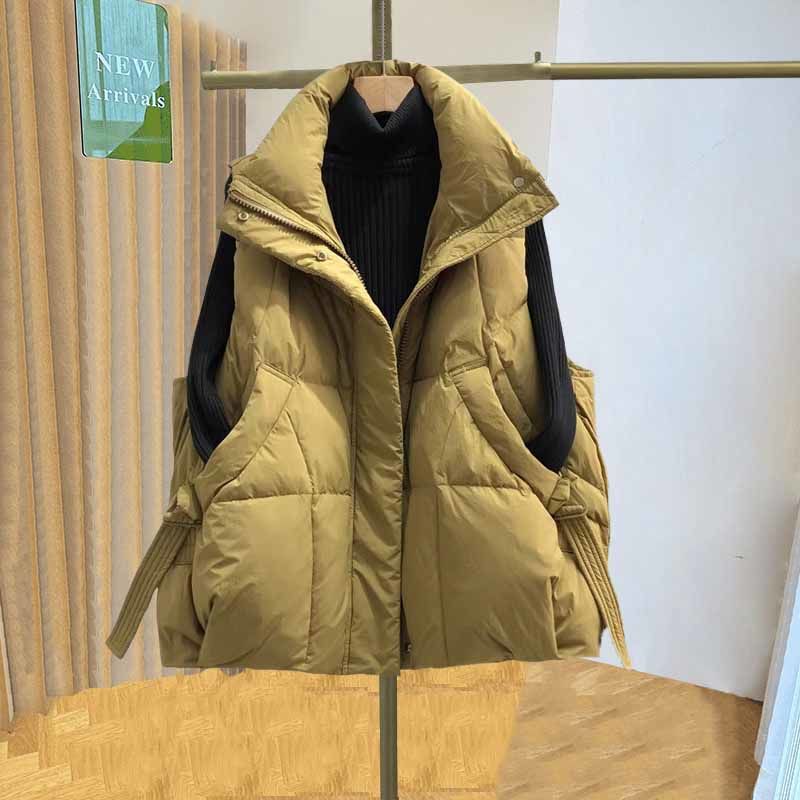 欧货棉马夹女2025秋冬新款宽松大码胖mm200斤坎肩加厚马甲外套女