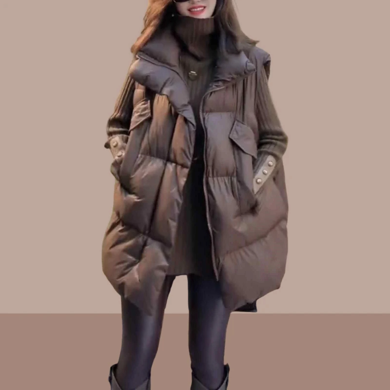 200-300斤设计感面包服背心马甲女秋冬款加厚保暖高级感马夹外套