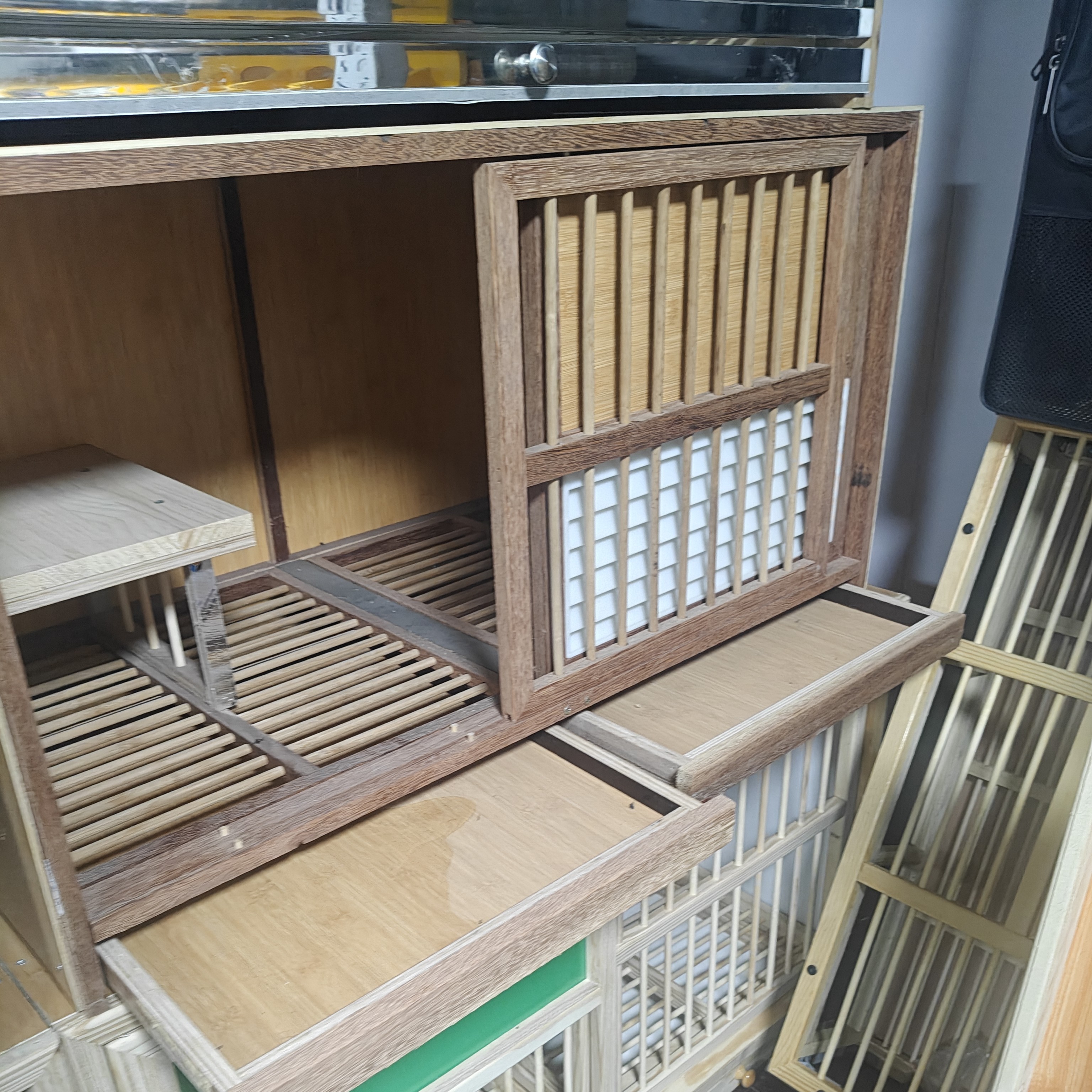 红木90*50*50竹木鸽子信鸽巢箱实木组合配对笼养殖笼避光防水