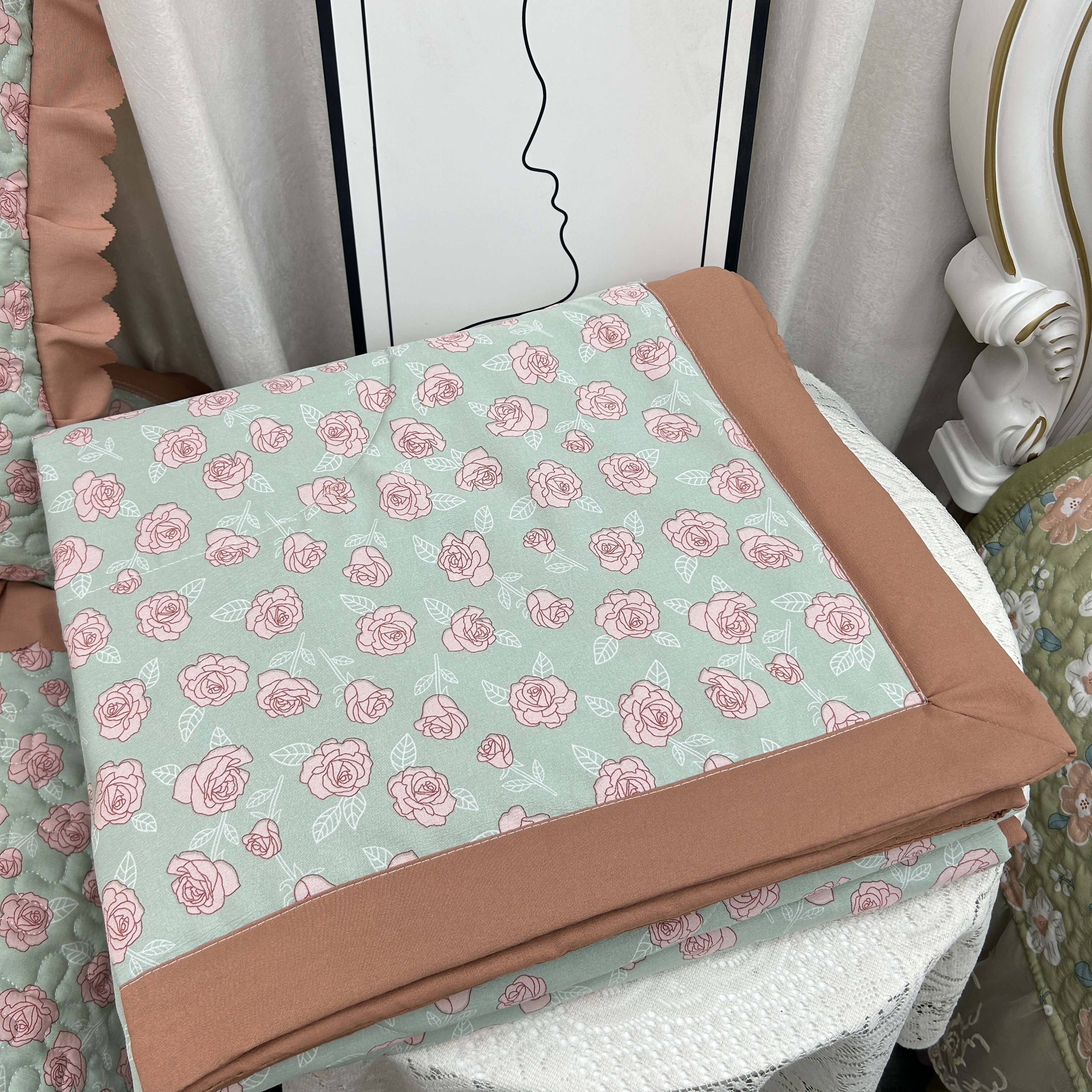 夏凉被夏被绗缝包边亲肤印花可机洗夏被被芯空调被夏季被子