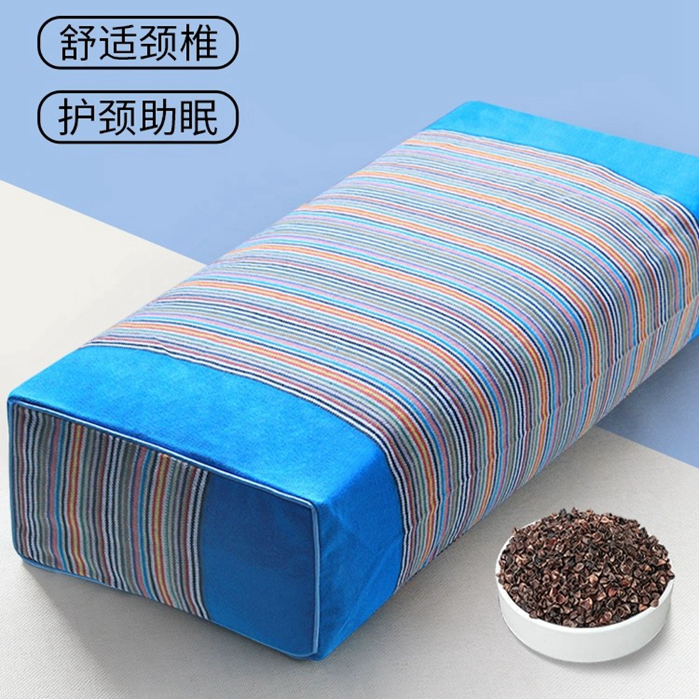山东老粗布荞麦壳填充舒适睡眠方枕头