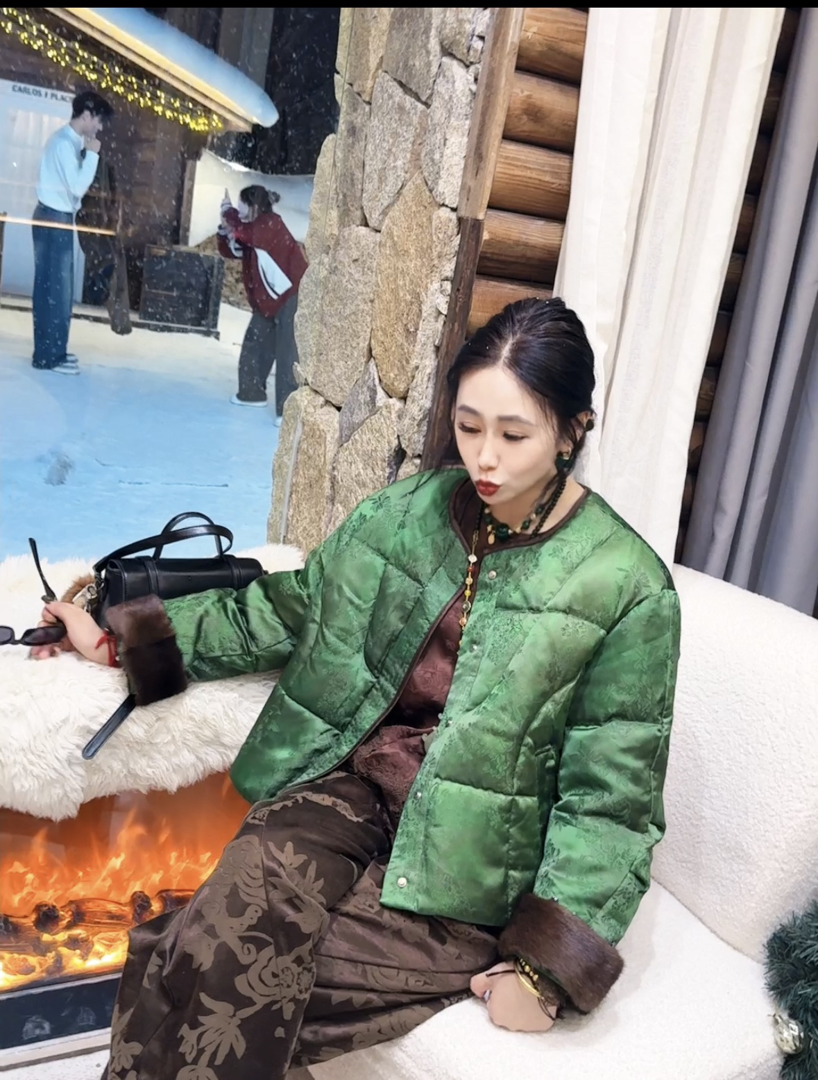 6968#《进口水貂袖口羽绒》红人上新百搭宽松复古中式网红羽绒外套