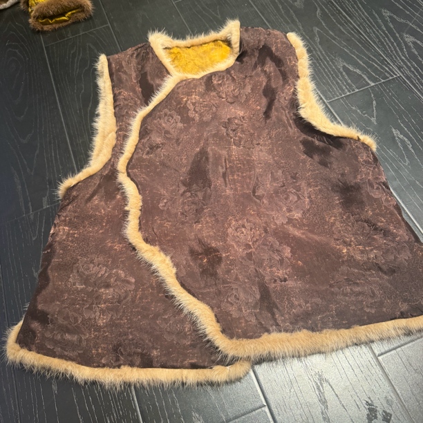 6793#《两面水貂马甲》双面百搭宽松马甲复古中式网红