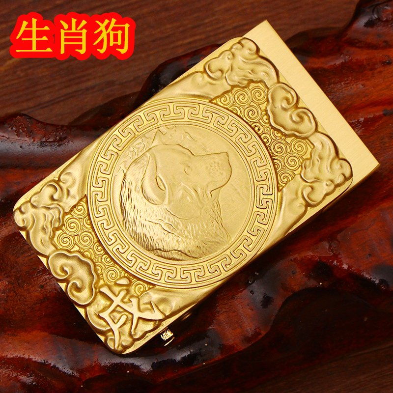 【十二生肖狗】皮带头男自动扣实心黄铜裤带扣头3.5耐磨腰带头