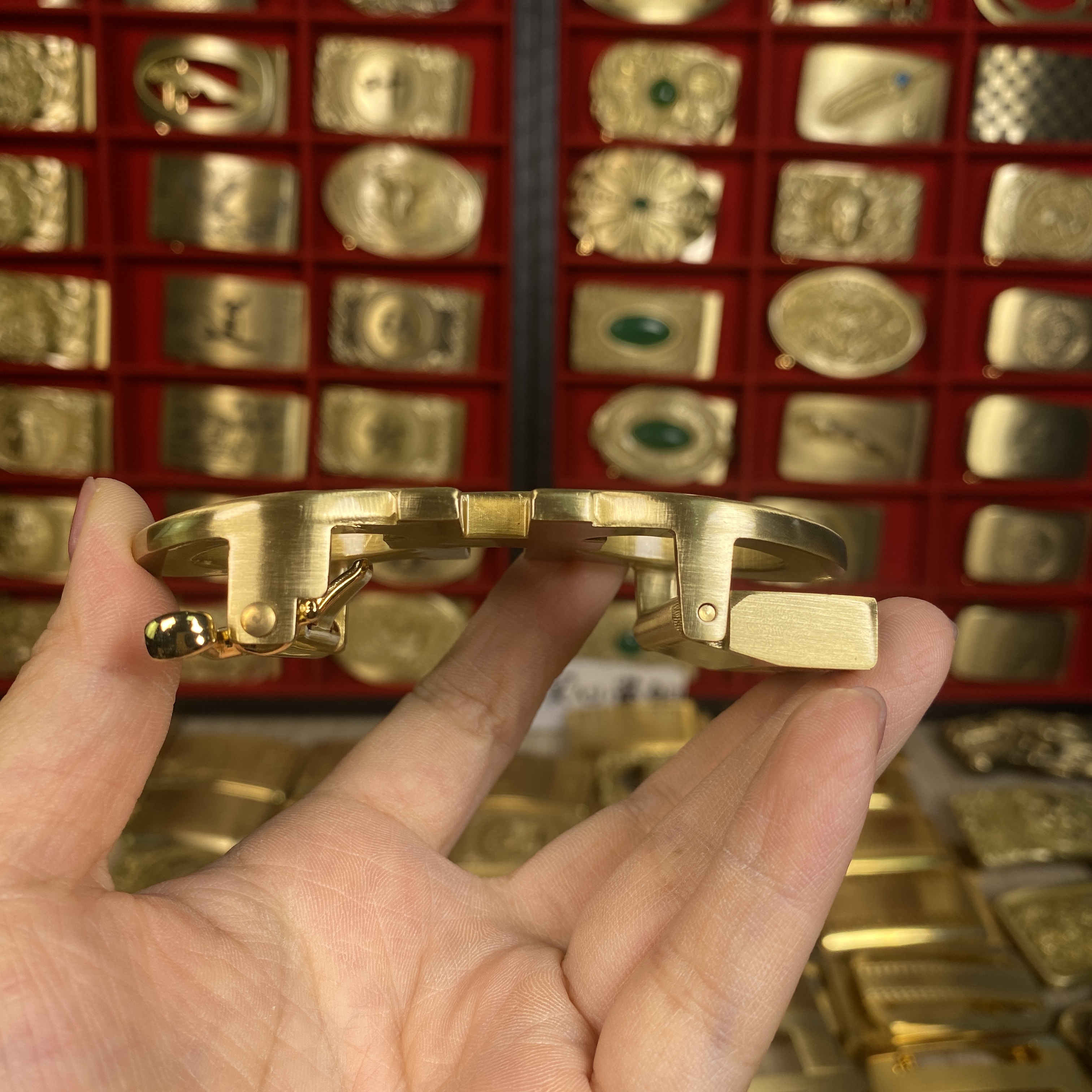 双C(G)款自动扣黄铜皮带扣链接