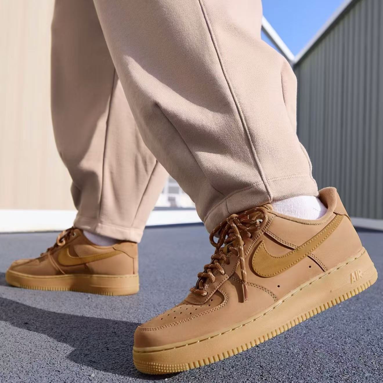 NIKE/耐克AF1男款复古棕色小麦空军鞋子1号运动休闲鞋CJ9179200