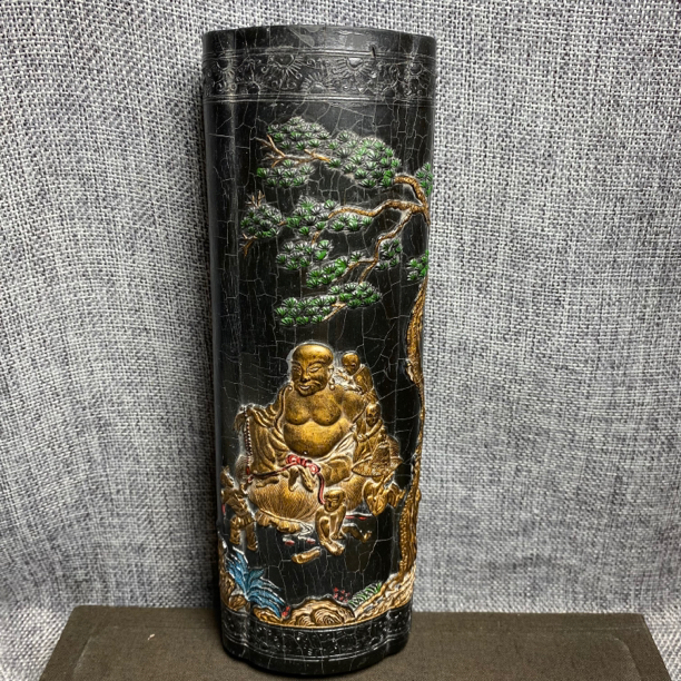 曹素功徽墨：松烟墨，百福柱，一物一拍