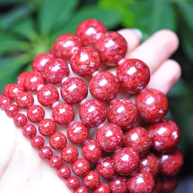 天然辰砂天然晶体 全透高纯度男女同款手串