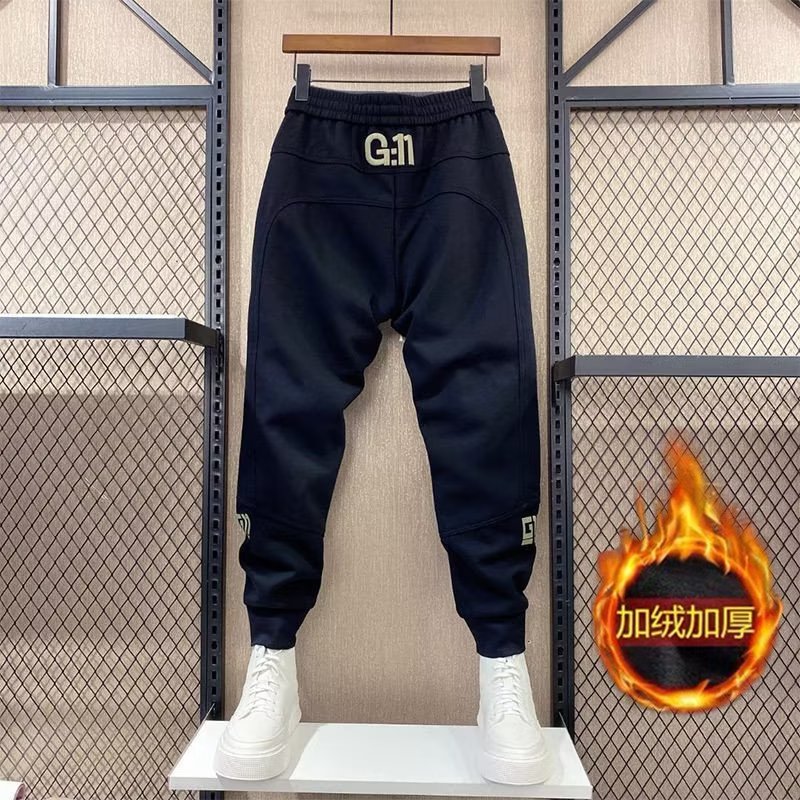 2023秋冬男士新款休闲刺绣宽松运动小脚裤时尚潮牌修身束脚卫裤男