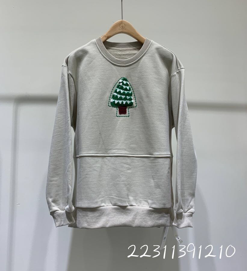 9121小树圆领套头潮流长袖卫衣