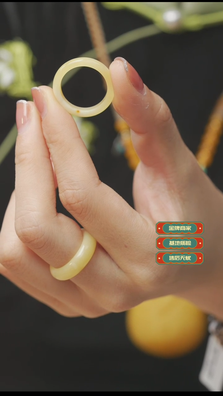 【闪购商品】琥珀裸石未镶嵌14003-蜜蜡戒圈