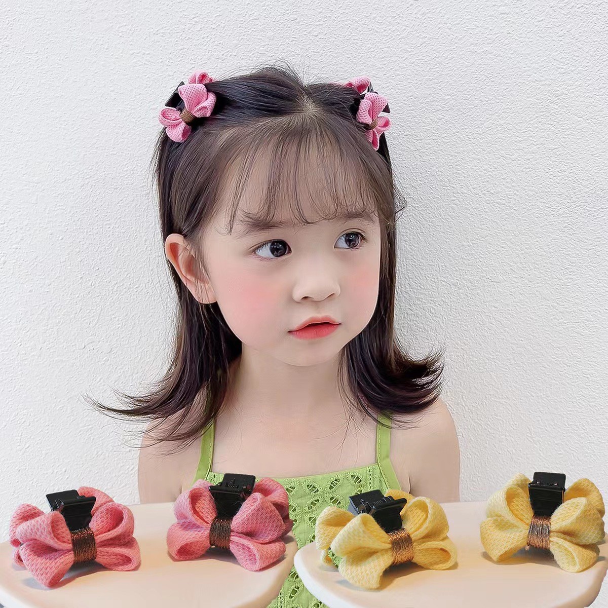 儿童蝴蝶结抓夹女童发饰女孩蝴蝶结对夹宝宝甜美侧边夹碎气质发夹